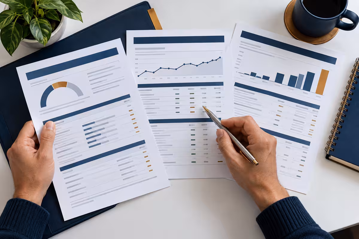 A borrower reviewing credit records.