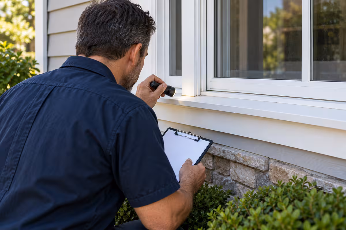 An inspector checks an ordinary home’s condition.