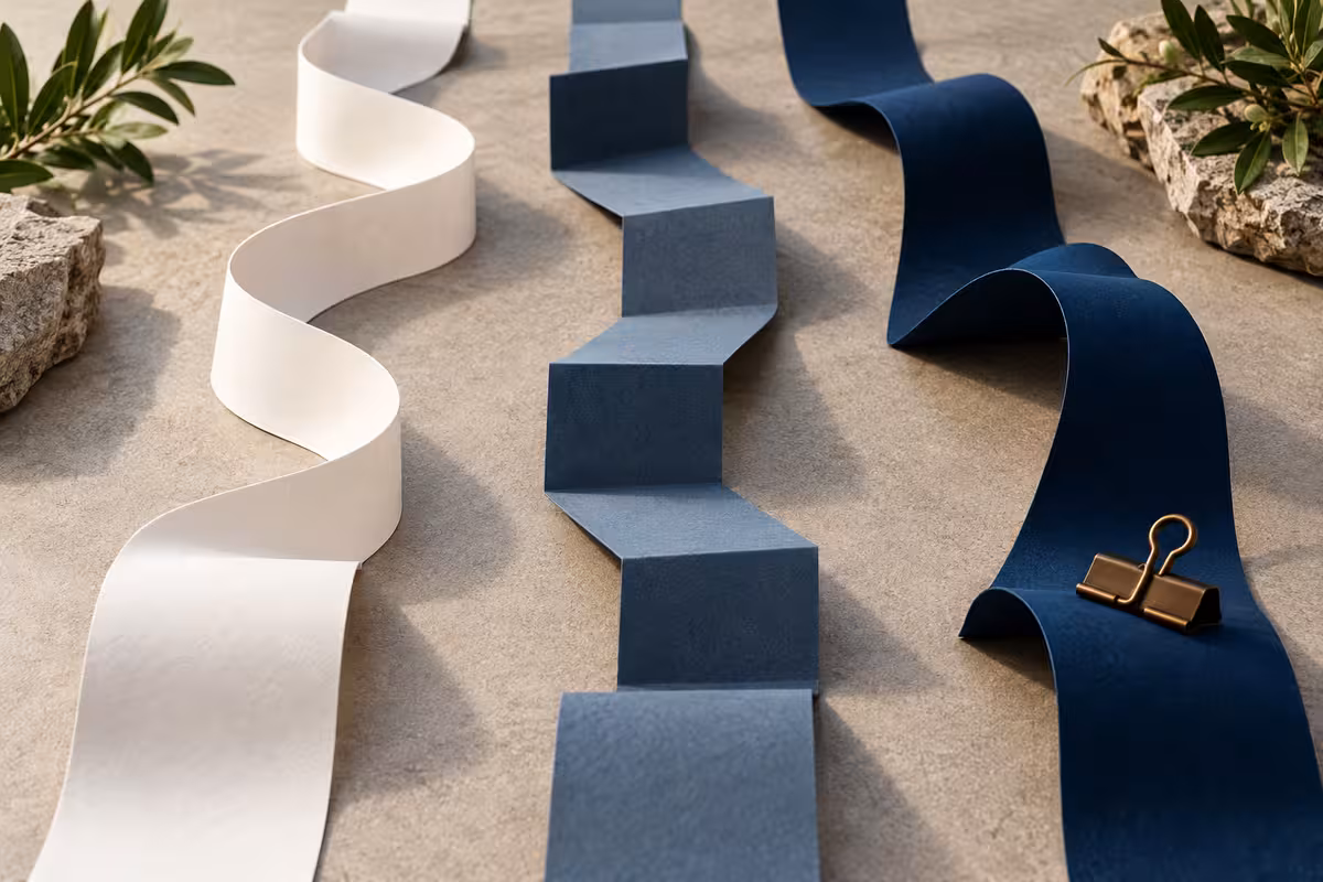 Separate paper paths represent different financing structures.